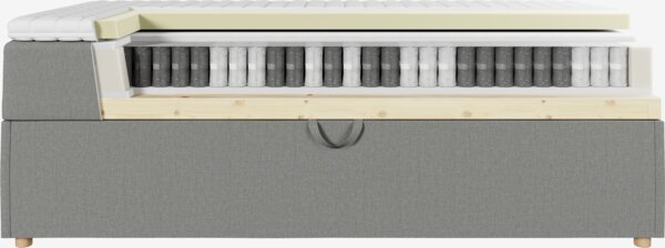 Jenkkisänky 90x200 cm TYSLA + MURU harmaa-23 kova