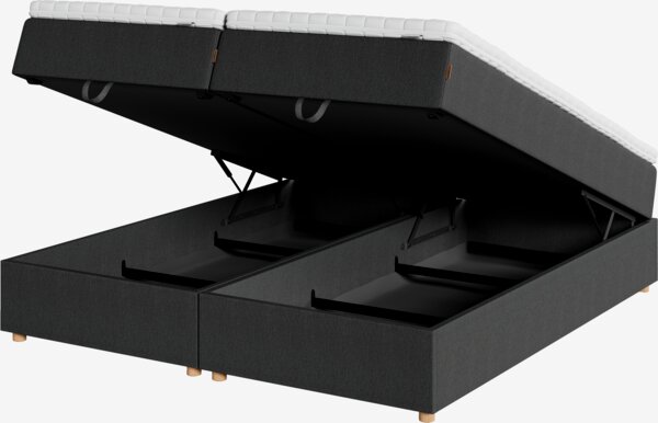 Pat continental 160x200 HOLMELVA+EKSO Gri-40 foarte tare