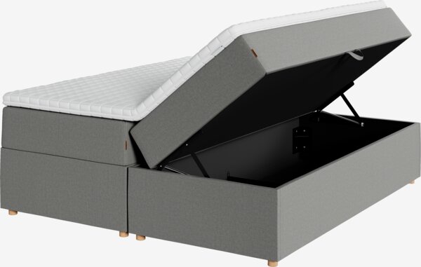 Kontinentalseng 160x200 TYSLA + KOLA grå-23 Fast