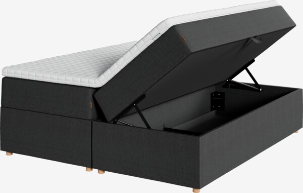 Kontinentalseng 160x200 TYSLA + KOLA grå-40 Fast