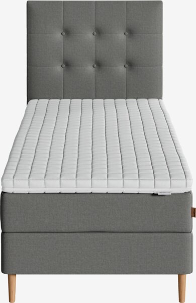 Kontinentalsäng 90x200 cm NEVLA + MURU Grå-23 Fast