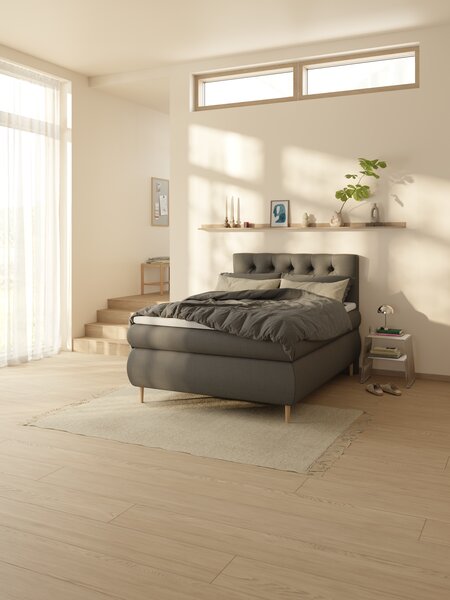 Boxspring 140x200 ANDELVA + VOLA grijs-40 medium