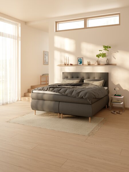 Boxspring 160x200 ANDELVA + TOSEN grijs-40 medium