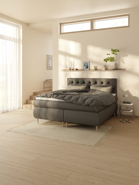Boxspring 160x200 ANDELVA + TOSEN grijs-40 medium
