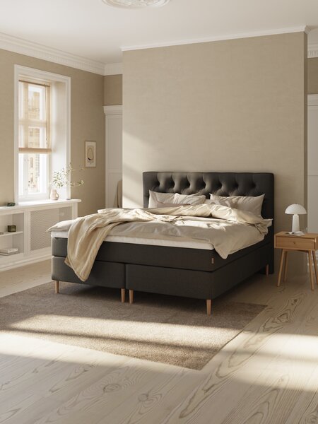 Boxspring 90x200 HEMLA+TOSEN Grijs-40 medium