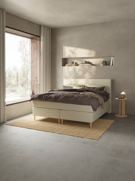 Sommier tapissier 90x200 HEMLA + TOSEN Sable-91 Moyen