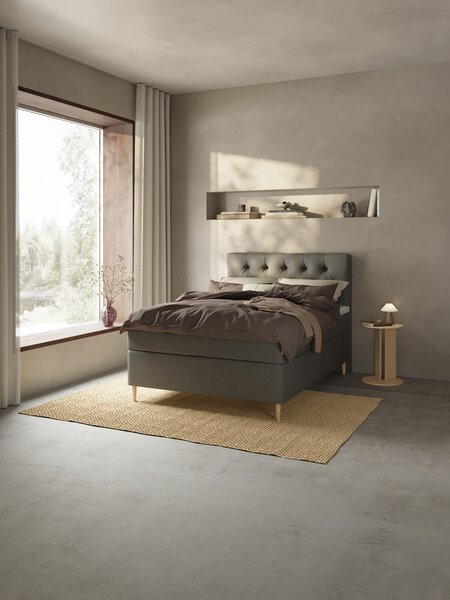 Boxspring 140x200 REIPA + BRYA grijs-40 hard