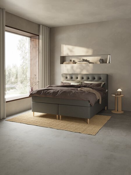 Boxspring 160x200 REIPA + BRYA grijs-40 hard