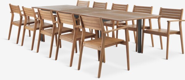 ULBJERG D214/297 miza + 4 HAMRA stoli trdi les