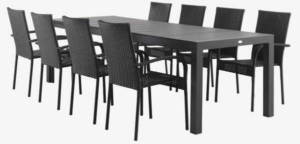 TYDAL D208/272 sto + 4 GUDHJEM stolice crna