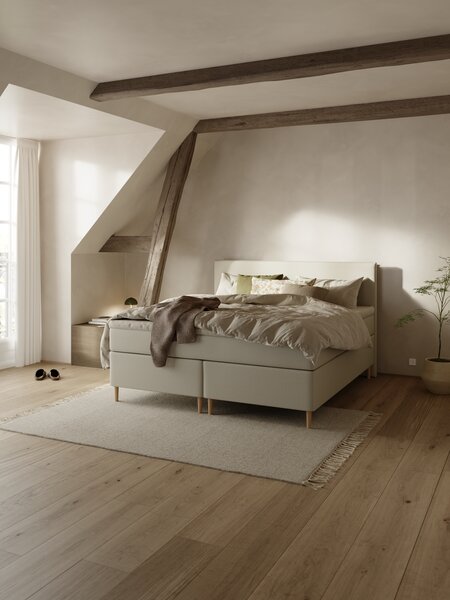 Kontinentalsäng 90x200 cm TEVLA + VOLA Sand-91 Mjuk