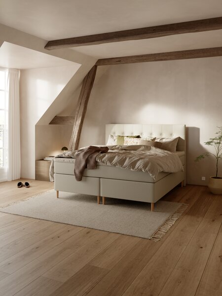 Kontinentalsäng 90x200 cm TEVLA + VOLA Sand-91 Mjuk