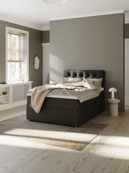 Boxspring 120x200 TYSLA + EKSO grijs-40 hard
