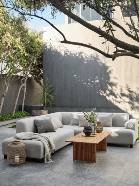 Loungesæt LOFSDALEN natur + HEDEBACKEN 6 pers. beige