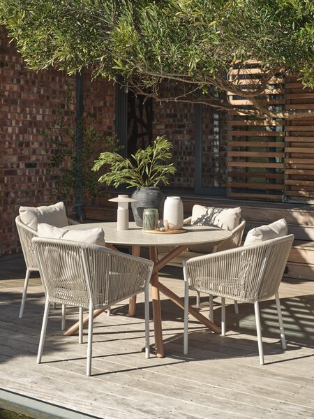 SANDVIG Tavolo Ø120 cm + 4 GILJA Sedie beige