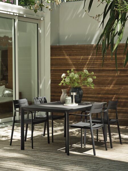 KUMLA Μ150 τραπέζι γκρι + 4 INGSTRUP καρέκλα μαύρο