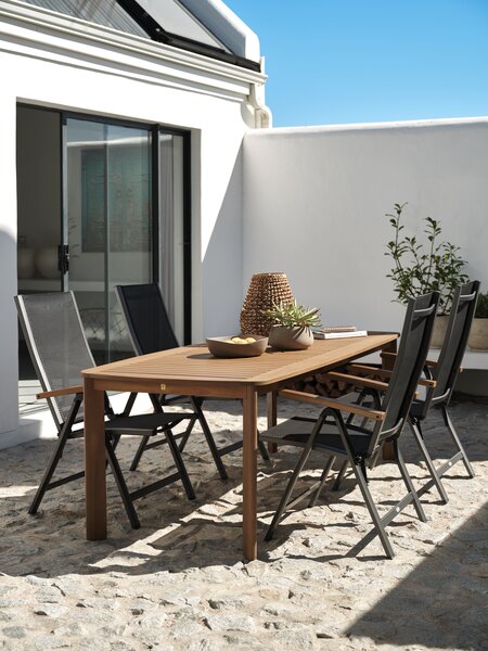 UVDAL D223 miza trdi les + 4 SIRDAL stoli siva