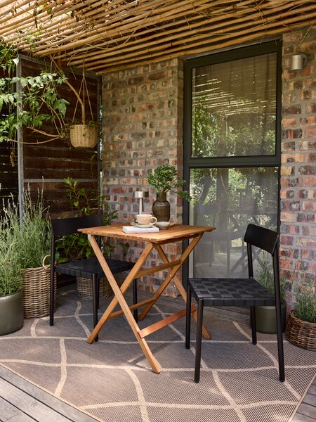 Стіл VRAADAL д.62см хардвуд + 2 Стільці HAGLEBU чорний