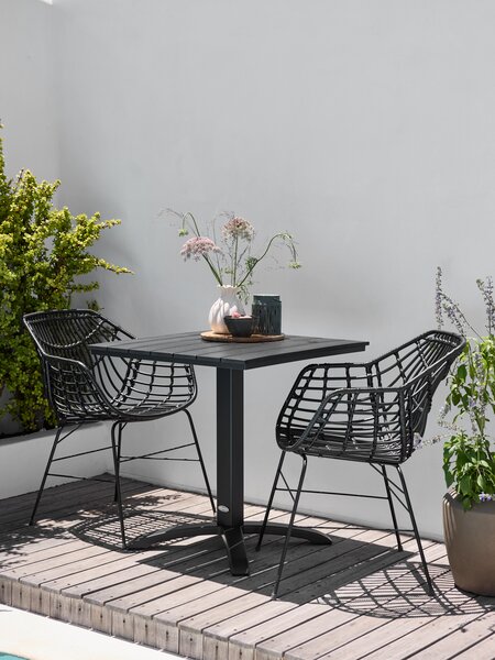 HOBRO D70 stůl + 2 ILDERHUSE židle černá