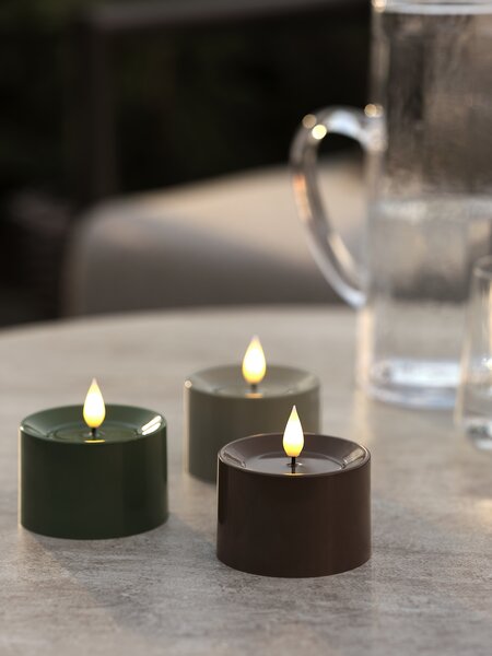 LED fyrfadslys BYSVALE Ø8xH8cm assorteret