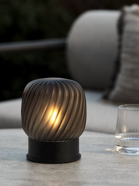 Batterilampe MEJSE Ø14xH17cm lysebrun