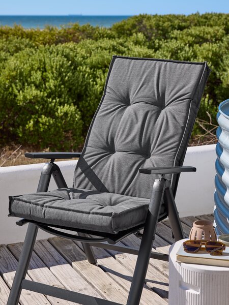 Garden cushion recliner chair REBSENGE dark grey