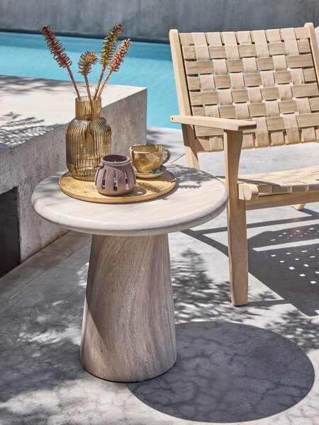 Piedistallo FUGLEKONGE Ø50xH48 cm effetto travertino