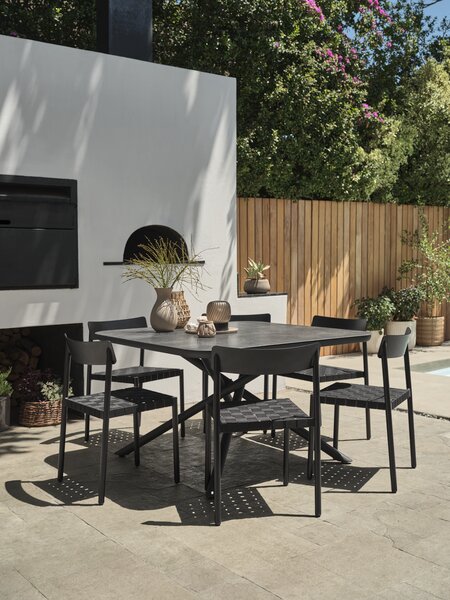 GOTHENBURG L120 bord grå + 4 HAGLEBU stol sort