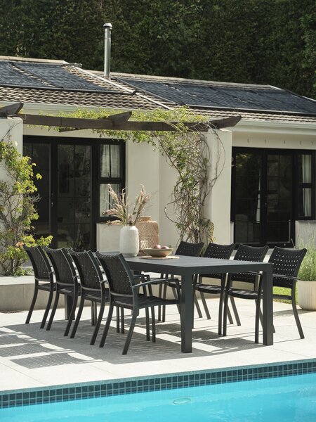 HESTEHAVE D205/275 stół + 4 GLOMFJORD krzesło czarny