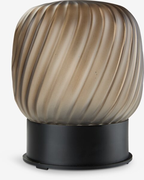 Batterilampe MEJSE Ø14xH17cm lysebrun