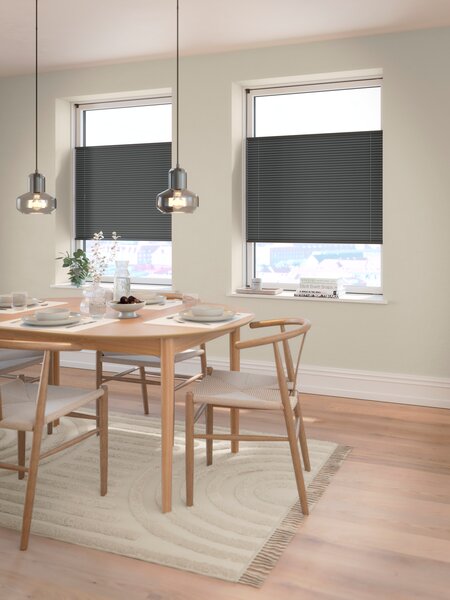 Store plissé occultant HVEN 60x130cm gris double sens