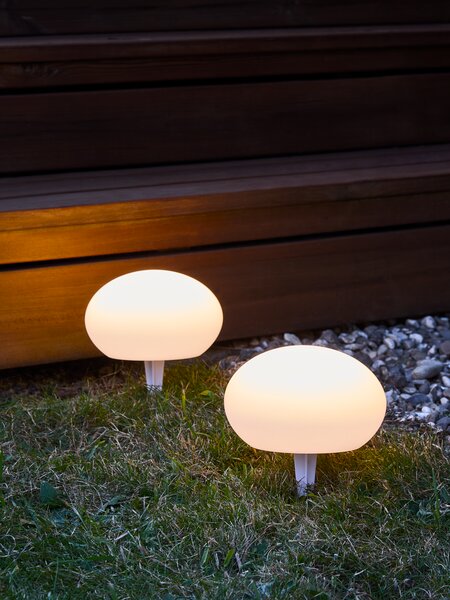 Lampe solaire HAVESANGER Ø15xH10cm blanc