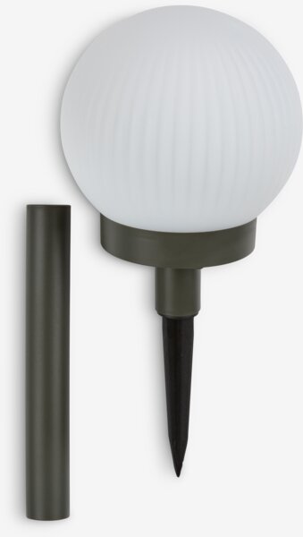 Solcellelampe HAUKUGLE Ø13xH37cm hvid