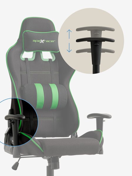 Sedia da gaming LAMDRUP nero/verde