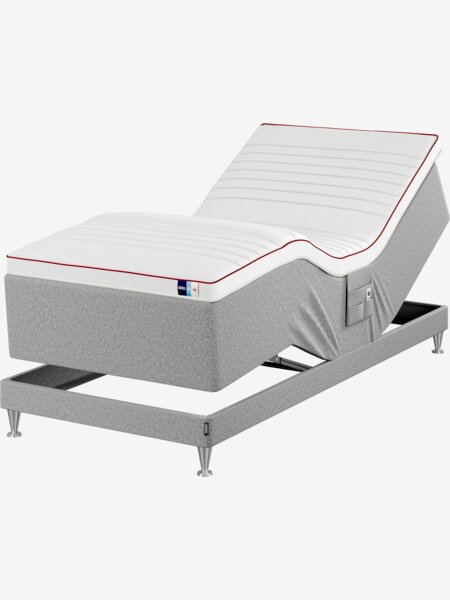 Elevationsseng 90x200cm TEMPRAKON ULA grå-42 Meget fast