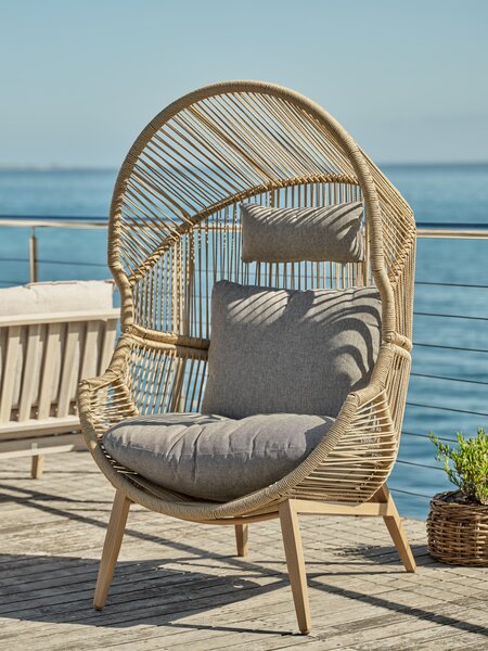 Fauteuil lounge HALVREBENE naturel