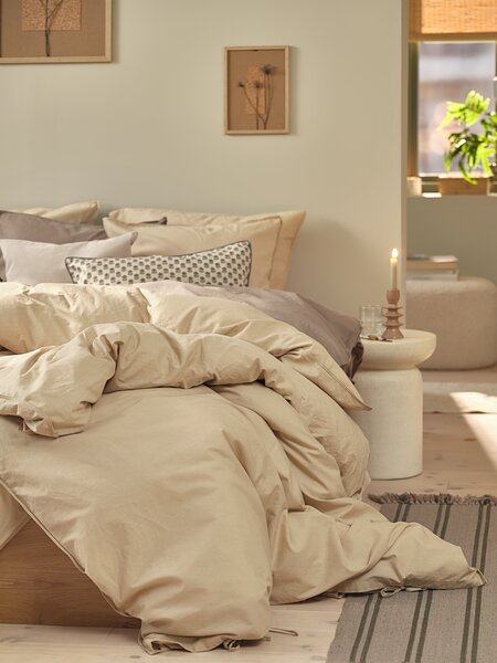 Komplet pościeli SELMA bawełna kresz 140x200 jasne khaki