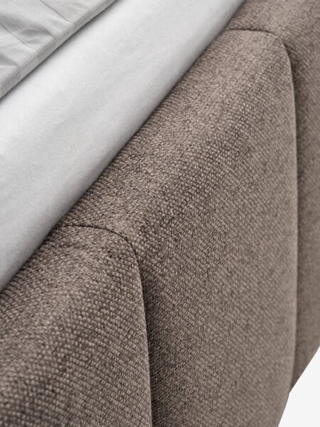 Bed frame VEMMELEV w/storage Double dark sand fabric