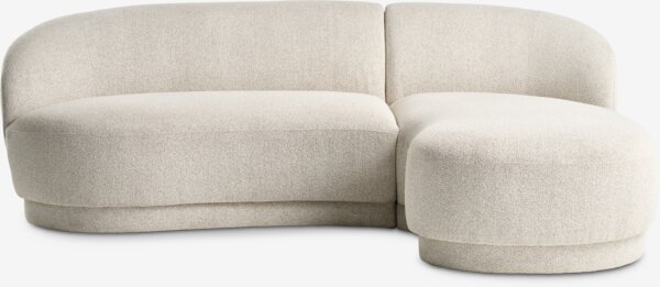 Bank ANDRUP chaise longue rechts beige stof