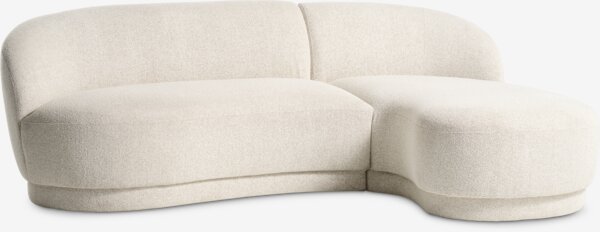 Bank ANDRUP chaise longue rechts beige stof