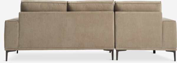 Soffa BRUND schäslong vänster ljus kaki tyg