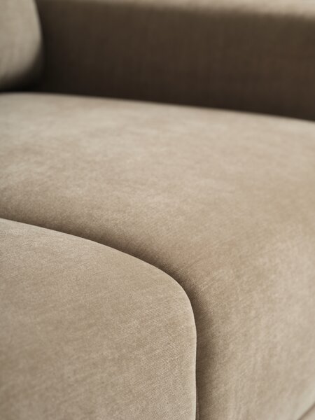 Soffa BRUND schäslong vänster ljus kaki tyg