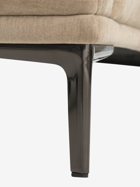 Soffa BRUND schäslong vänster ljus kaki tyg