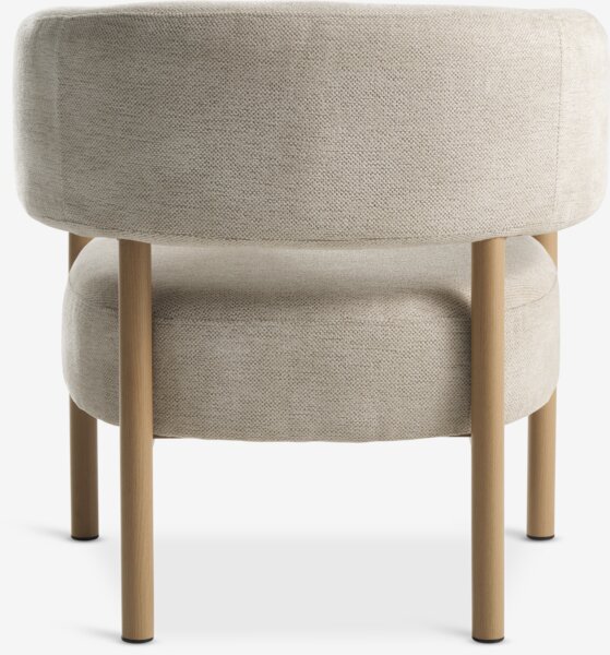 Armchair DALSTRUP beige fabric/natural oak colour