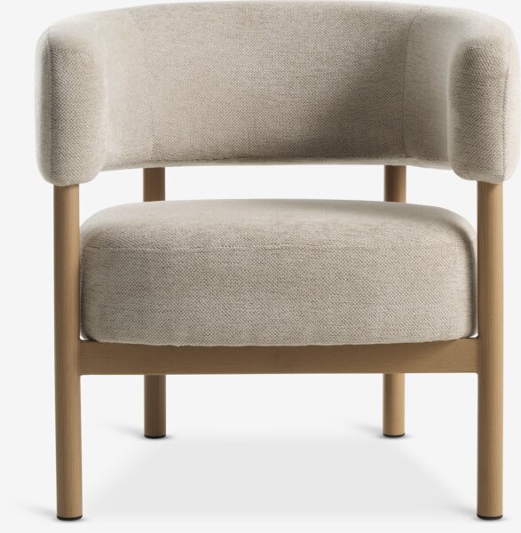 Armchair DALSTRUP beige fabric/natural oak colour