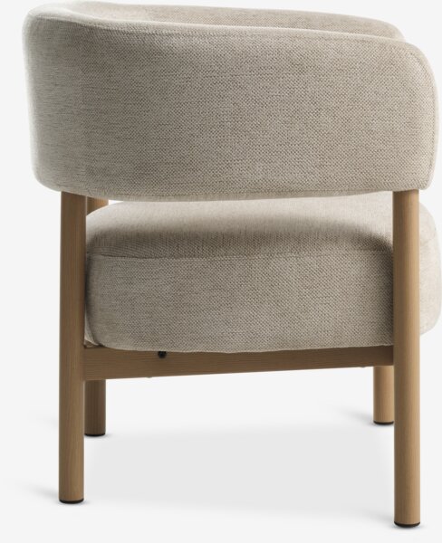 Armchair DALSTRUP beige fabric/natural oak colour