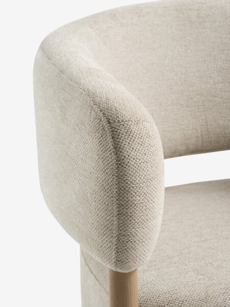 Armchair DALSTRUP beige fabric/natural oak colour