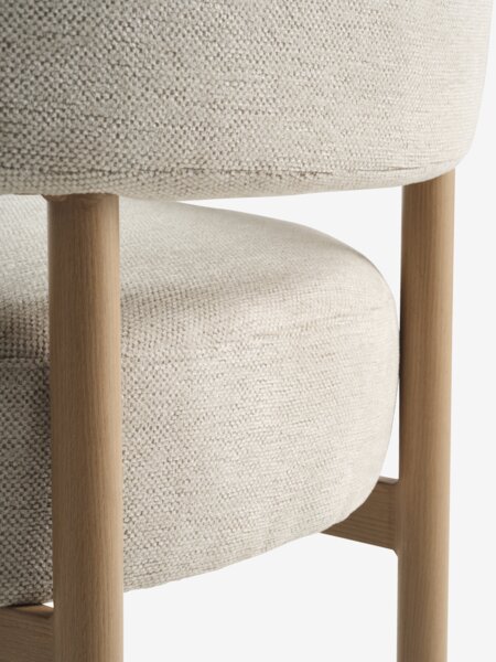 Armchair DALSTRUP beige fabric/natural oak colour