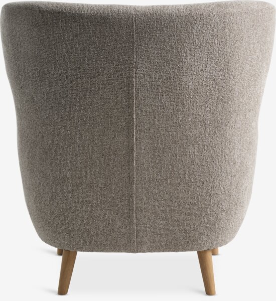 Lenestol HAGESTED beige stoff/natur eikefarget