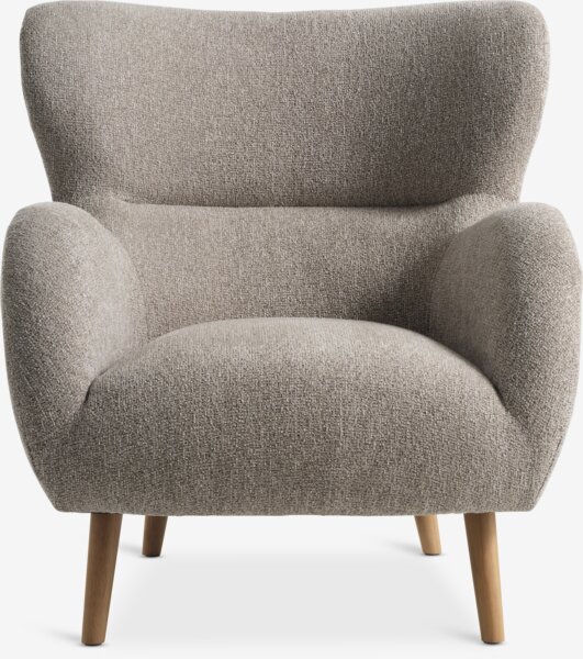 Lenestol HAGESTED beige stoff/natur eikefarget